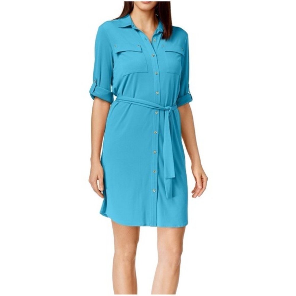 Shirt Dress in Teal